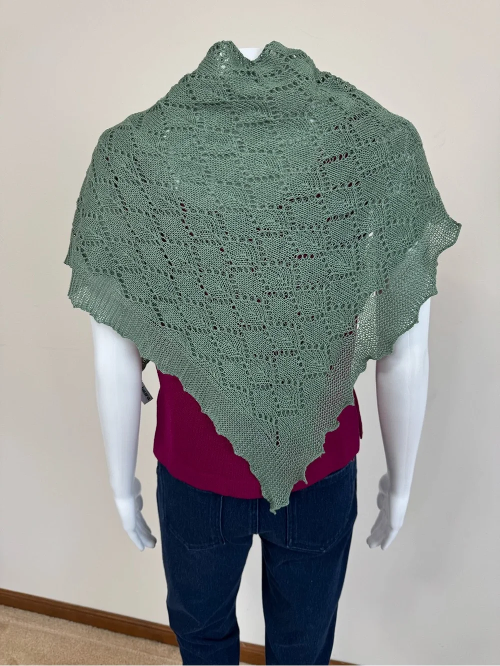 Vintage Laura Ashley Lace Knit Cotton Scarf Shawl Cottagecore
